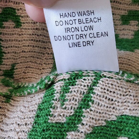 Boho Patterned Knit Fringe Sweater Vest Long Open-Front Maude Sz L Layer Hippie - Picture 9 of 9